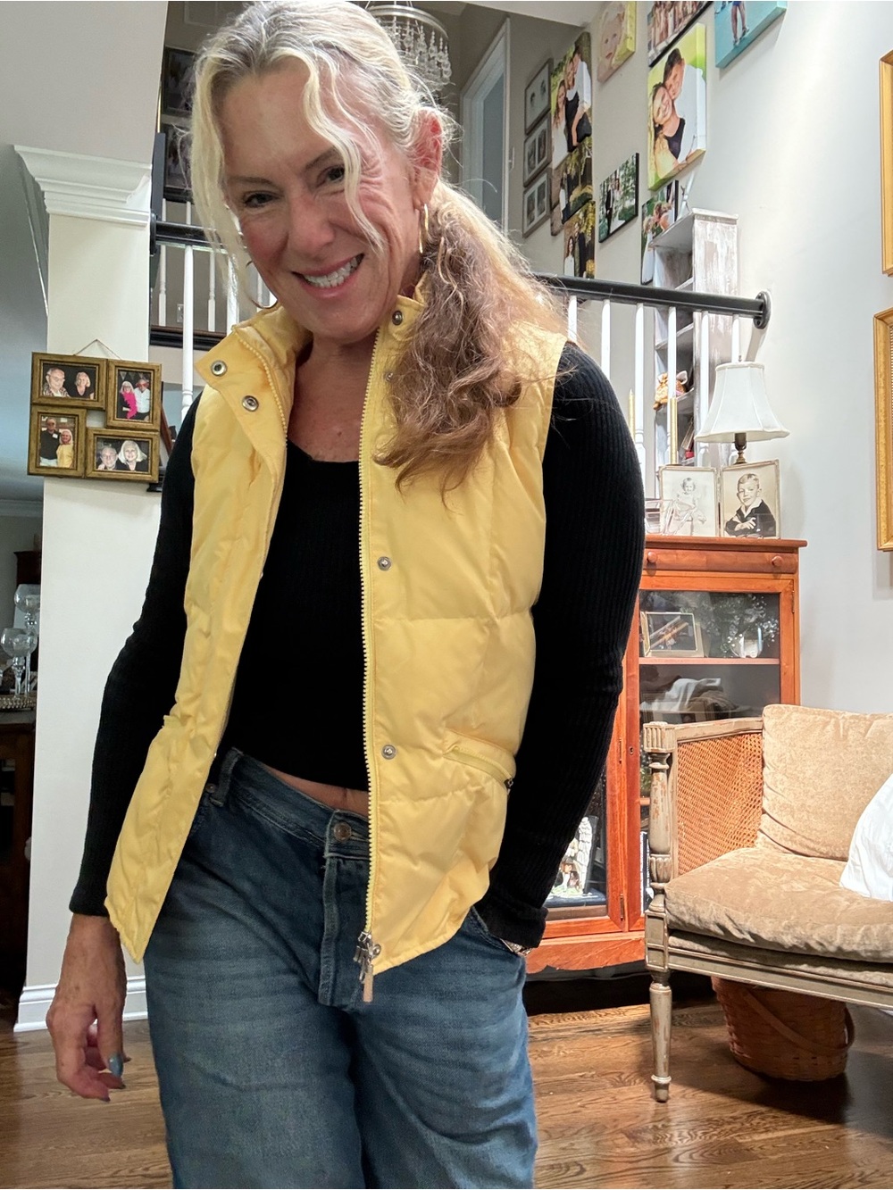 ❤️Talbots Pale Yellow Quilted Puffer Vest